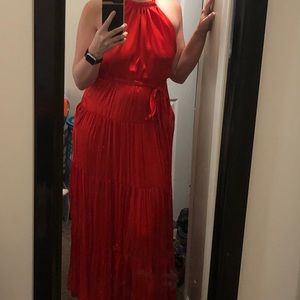 Zara red halter dress